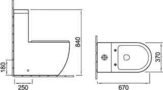 Унитаз-моноблок SantiLine SL-5011 безободковый белый
